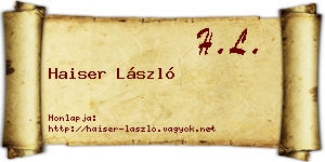 Haiser László névjegykártya